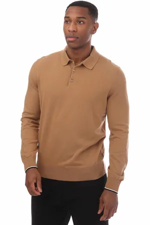 HUGO BOSS Mens Regular-Fit Knit Polo Sweater in Cotton - Size 3XL