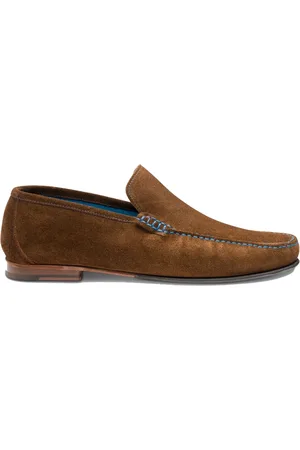 Loake Mens Lifestyle Nicholson Suede Moccasin Shoes Dark - Size UK 7