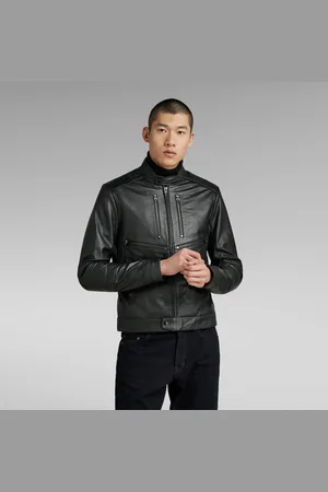 G-Star Mens G-Star RAW Biker Leather Jacket - Sheepskin - Size Small