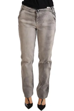 ERMANNO SCERVINO WoMens Gray Washed Low Waist Skinny Trouser Cotton Jeans - material_cotton - Size 31 (Waist)