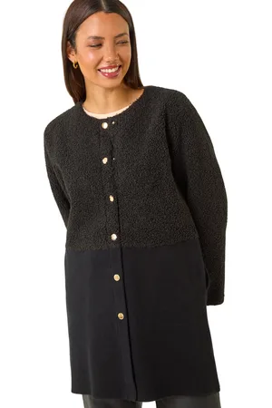 Roman Womens Collarless Contrast Button Knit Jacket - - Size 18 UK