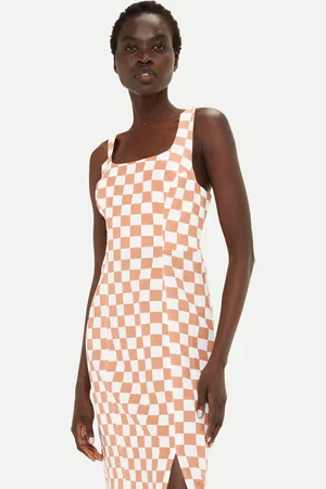 Whistles Womens Linen Blend Checkerboard Midi Dress - - Size 12 UK