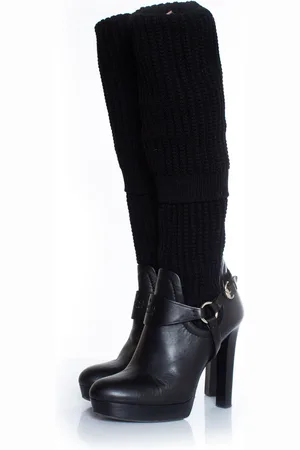 Gucci Pre-owned Womens over knee sock boots Leather - Size 39.5 EU/IT