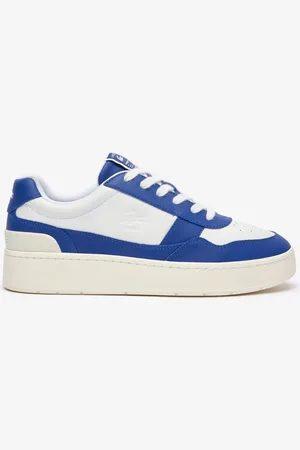 Lacoste Mens Aceclip Premium Court Sneakers in Blue-White - Leather (archived) - Size UK 9