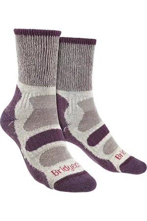 Bridgedale Womens Hiking Lightweight Cotton Boot Socks - Plum - - Size 3-4.5 (UK Shoe)
