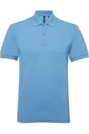 Asquith Mens Short Sleeve Performance Blend Polo Shirt (Cornflower) - - Size 3XL