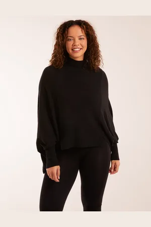 Blue Vanilla Womens Batwing High Neck Jumper - - One Size