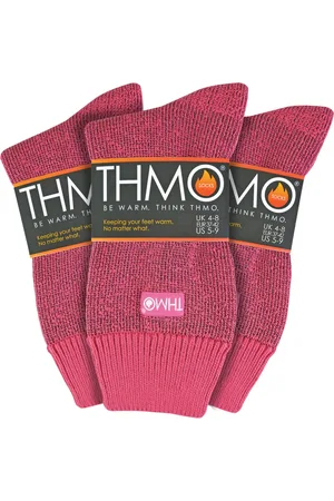THMO Womens - 3 Pack Multipack Ladies Thick Winter Warm Socks with Comfort Top - - Size UK 4-6.5