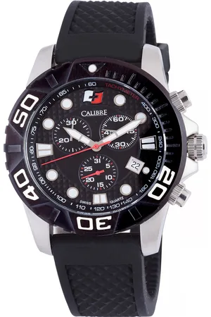 Calibre Mens Akron Swiss Made Movement Watch Rubber Strap Dial - One Size