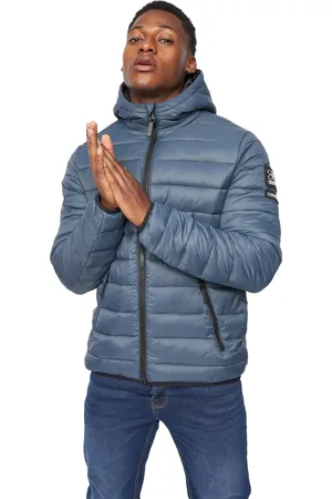 Crosshatch Mens Gattering Jacket (Denim ) - Size Large