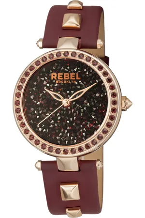 REBEL WoMens Rockaway Parkway /Black Dial Leather Watch - One Size