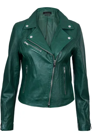 Infinity Womens Classic Brando Biker Jacket-Loughton - Lamb Leather - Size 10 UK