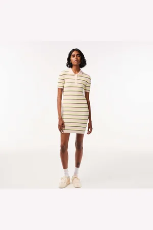 Lacoste Womens French Made Striped Polo Dress in Multi colour - - Size 4 UK