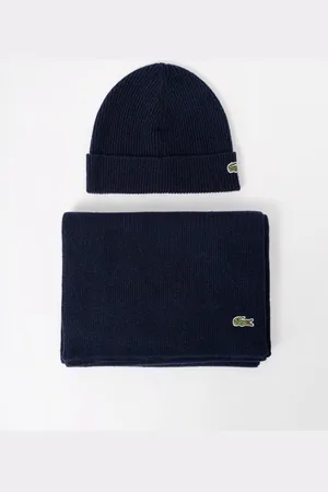 Lacoste Mens Beanie and Scarf Set - - One Size