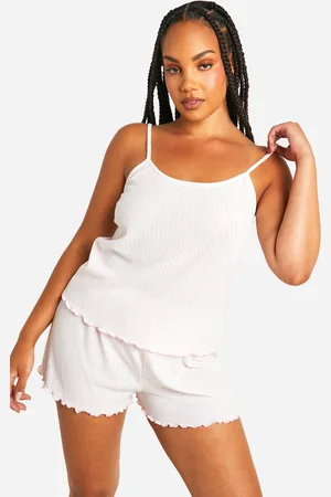 Boohoo Womens Plus Pointelle Cami And Short Pyjama Set - - Size 16 UK