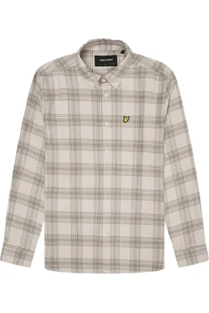Lyle & Scott Mens Tonal Check Long Sleeve Flannel Shirt - Size Large