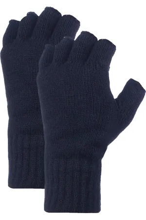 Heat Holders Mens Fingerless Gloves with Thermal Fleece Lining Material - - One Size