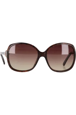 CHANEL Pre-owned Womens CC Oversized-Frame Sunglasses in Brown Acetate - - One Size