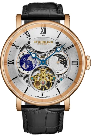 Stuhrling Mens Dual Time Automatic Majestic Skeleton - - One Size