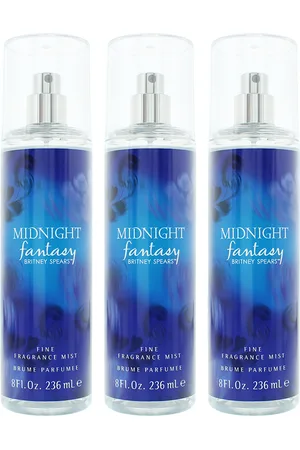 Britney Spears Womens Midnight Fantasy Fine Fragrance Mist 236ml For Her Women x 3 - - One Size