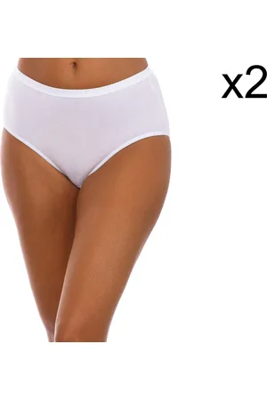 Playtex Womens Pack-2 Organic Bio Midi Panties P0AZK women - - Size 2XL