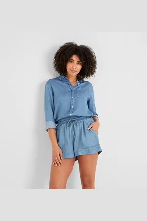 Tog 24 Casey Womens Shirt Long Sleeve - Faded Indigo - Rayon - Size 18 UK