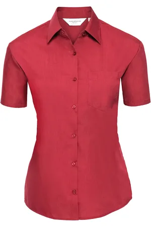 Russell Athletic Collection Womens/Ladies Poplin Easy-Care Short-Sleeved Shirt (Classic ) - Size Medium