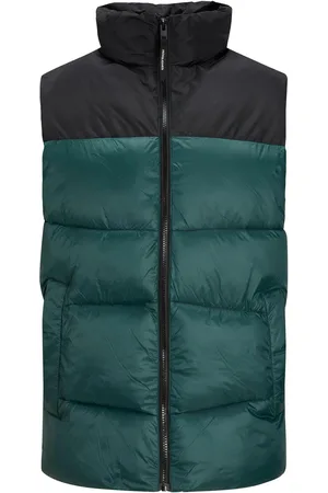 JACK & JONES Mens Zip Up Quilted Gilet - - Size Large
