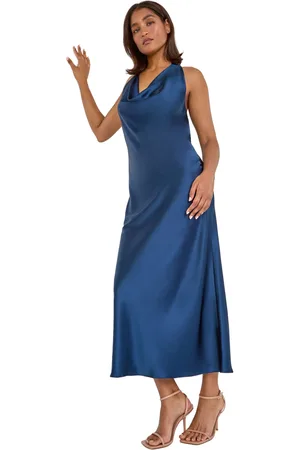 Roman Womens Satin Bias Cut Bodycon Dress - - Size 14 UK