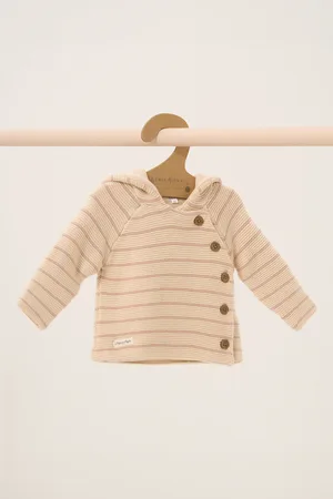 HOMEGROWN Baby Organic Double Knit Wrap Hooded Cardigan - - Size 6-12M