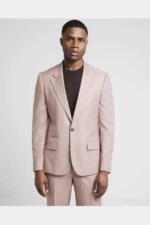 River Island Mens Suit Jacket Slim Fit Textured Cotton - Size 38 Regular