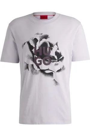 HUGO BOSS Mens Dignitey Artwork & Logo T-Shirt in Cotton - Size Small