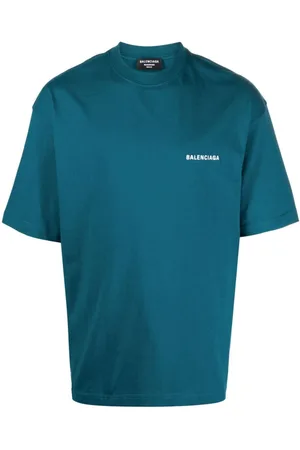 Balenciaga Mens Embroidered Logo Oversized T-Shirt in Cotton - Size X-Small