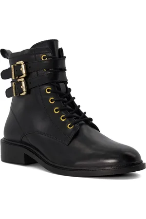 Dune Womens Ladies Phyllis - Casual Buckle-Detail Ankle Boots - Leather (archived) - Size UK 3