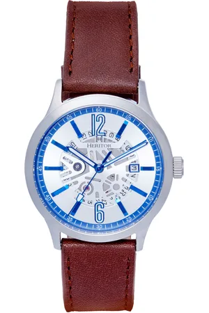 heritor automatic Mens Dayne Leather-Band Watch w/Date - Stainless Steel - One Size