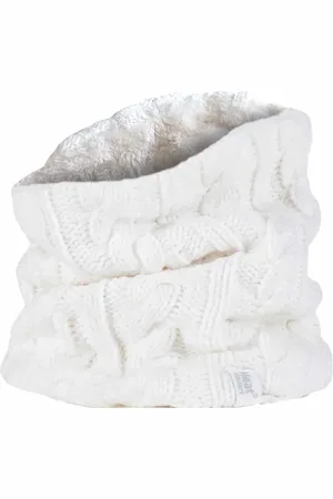 Heat Holders Womens - Ladies Thick Cable Knit Fleece Lined Neck Warmer - - One Size