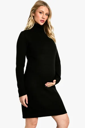 Boohoo Womens Maternity Knitted Roll Neck Dress - - Size 8 UK