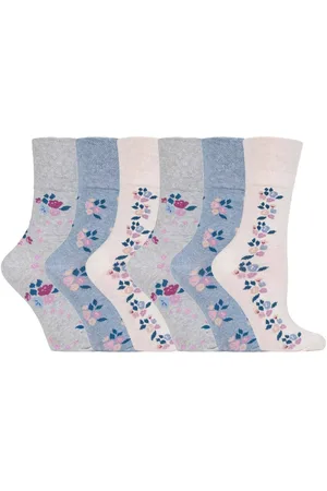Gentle Grip Womens - 6 Pairs Ladies Non Elastic Socks - GG139 - Cotton - Size UK 4-8
