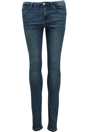 VERO MODA Womens June Mid Rise Skinny Jeans in Denim - Cotton - Size 8 Short