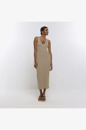 River Island Womens Bodycon Midi Dress Ring Detail - Size 6 UK