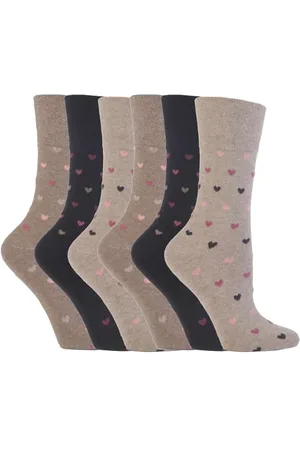 Gentle Grip Womens - 6 Pairs Ladies Non Elastic Socks - GG48 - Cotton - Size UK 4-8