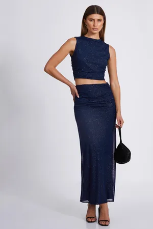 Quiz Womens Glitter Mesh Midaxi Skirt - Size 16 UK