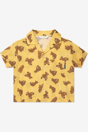 Palm Angels Boys AOP PA Bears Bowling Shirt in - Size 12Y