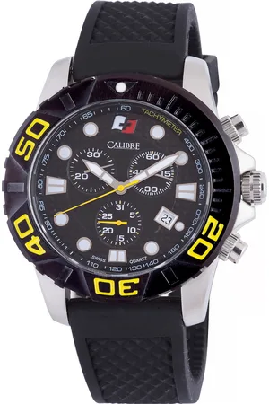 Calibre Mens Akron Swiss Made Movement Watch Rubber Strap Dial - One Size