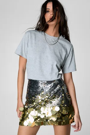 NASTY GAL Womens Disc Sequin Ombre Mini Skirt - - Size 10 UK