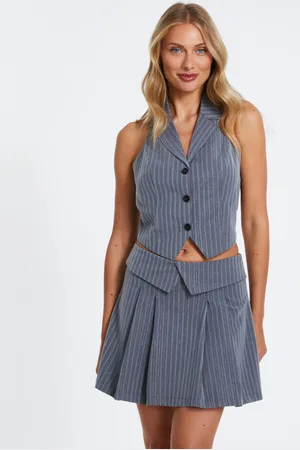 Quiz Womens Stripe Halterneck Waistcoat - Size 6 UK