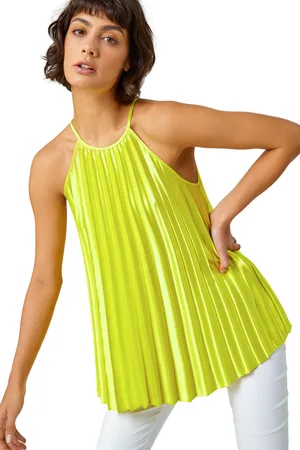 Roman Womens Pleated Halter Neck Top - - Size 12 UK