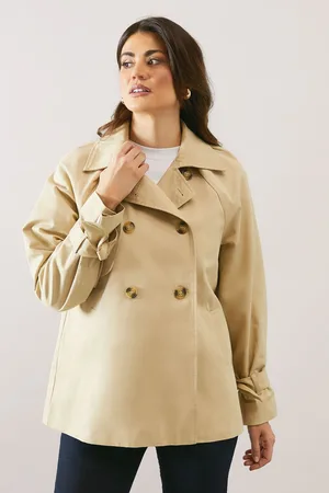 wallis Womens Cropped Trench Jacket - Cotton - Size 10 UK