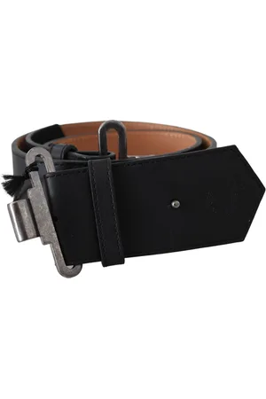 ERMANNO SCERVINO WoMens Leather Vintage Military Buckle Waist Belt - Size 70 cm