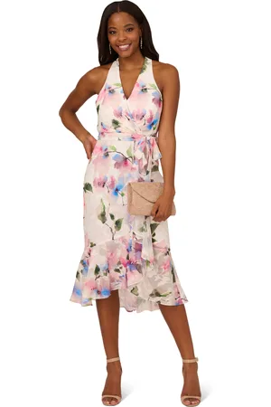 Adrianna Papell Womens Printed High-Low Dress in - Size 22 UK